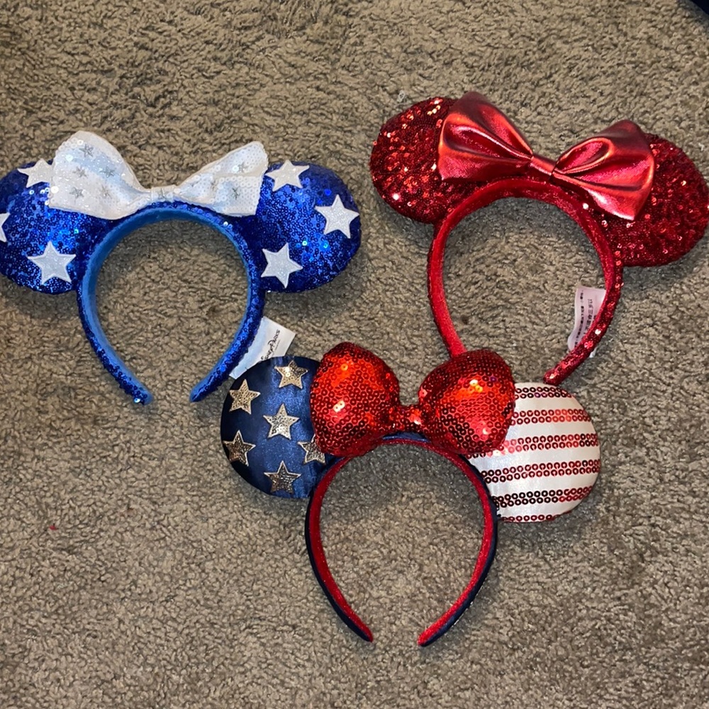 Lot of 3 Patriotic Minnie Ears